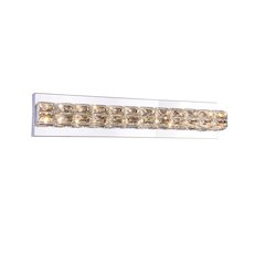 1-Light Chrome Wall Sconce With Clear Crystal Accents
