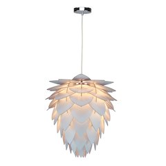 1-Light White Wood Artichoke Chandelier