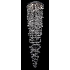 9-Light Chrome Chandelier With Clear Crystals