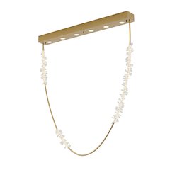 9-Light Gold LED Chandelier With Clear Crystal Details