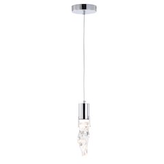 1-Light Chrome LED Single Pendant With A Clear Glass Shade