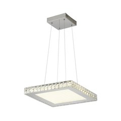 1-Light Chrome Dimmable LED Chandelier With Clear Crystals And A Diffuser