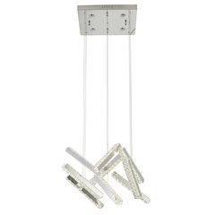 10-Light Chrome LED Chandelier With Clear Crystal Accents