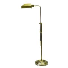 Coach Adjustable Antique Brass Pharmacy Floor Lamps