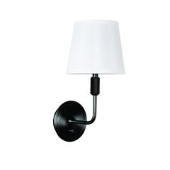 Killington Black direct wire wall lamp with full range dimmer and hardback shade