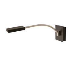 Lewis LED Gooseneck Wall Swings in Black with Satin Nickel