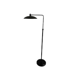 Ridgeline black adjustable floor lamp with metal dome shaped shade