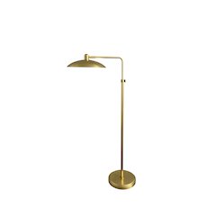 Ridgeline natural brass adjustable floor lamp with metal dome shaped shade