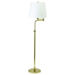 Townhouse Adjustable Swing Arm Floor Lamps in Raw Brass