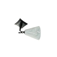 Single oil rubbed bronze lantern sconce with white swirl glass shade