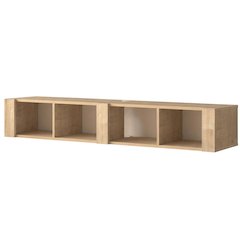 Beige Floating TV Stand for 75 Inch TVs – Wall Mounted Entertainment Center