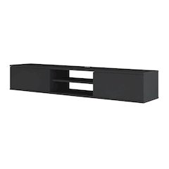 Gray Floating TV Stand with Wall Mounting and Spacious Storage