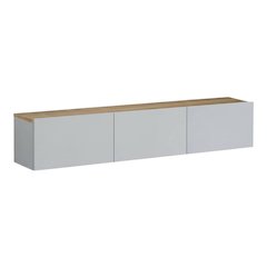 Wall-Mounted TV Stand for Up to 75 Inch Displays in White and Sapphire Oak**