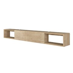 Modern Oak Wall-Mounted TV Stand for 75 Inch Flat Screen with Engineered Wood