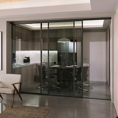 Glass Room Divider Panel and Partition Wall