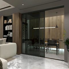 Glass Room Divider Panel and Partition Wall