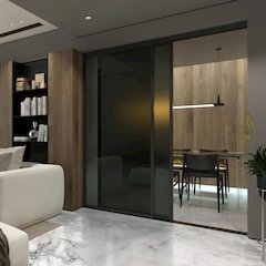 Glass Room Divider Panel and Partition Wall