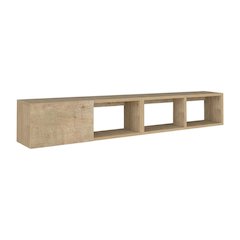 Oak Floating Wall-Mounted TV Stand for 75 Inch Flat Screens Durable Engineering