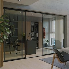 Glass Room Divider Panel and Partition Wall