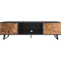 Atelier Mobili Mid Century Modern Door Glass Shelf TV Stand
