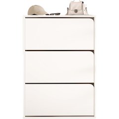 Floating Shoe Cabinet - Space Saver Shoe Rack for Entryway with 3 Flip Drawers