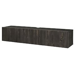 Black Floating TV Stand Wall Mounted, 65-Inch Displays, Solid Wood Veneers