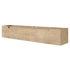 Beige Wall-Mounted TV Stand for Up to 80 Inch Televisions with Engineered Wood