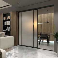 Glass Room Divider Panel and Partition Wall