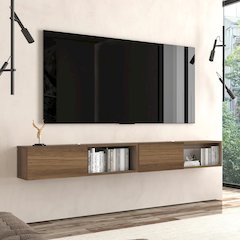 Floating TV Stand - Wall Mounted TV Stand for 75 Inch TV - Floating TV Shelf