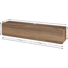 Floating TV Console for up to 80 inch TV and Under TV Cabinet (Walnut)