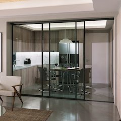 Glass Room Divider Panel and Partition Wall