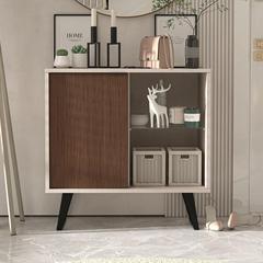 Sideboard Buffet, Kitchen Storage Cabinet with Adjustable Glass Shelf