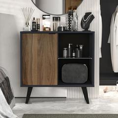 Sideboard Buffet, Kitchen Storage Cabinet with Adjustable Glass Shelf