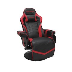 Reclining Gaming Chair with Footrest, Gaming Chair Recliner - Red