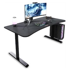 Gaming Desk with Cable Management - 63 Inch Full Computer Desk Mouse Pad- Black