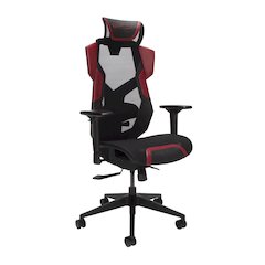 Gaming Chair With Lumbar Support, With Wheels for Computer/Desk/Office - Red