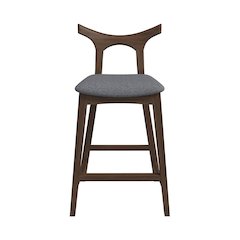 Hester Solid Wood Upholstered Square Bar Chair (Set of 2)