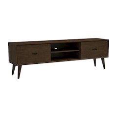 Wooden TV Stand in Walnut Finish with Ample Storage Space