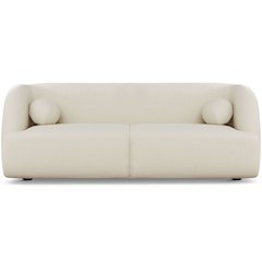 Beige Boucle Sofa with Foam Cushions, Comfortable Living Room Couch