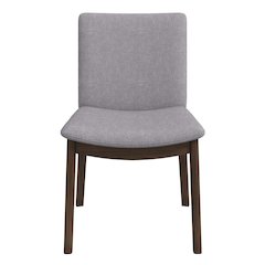 Laura  Light Grey Linen Solid Wood Dining Chair (Set Of 2)