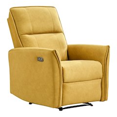 Dark Yellow Suede Recliner Chair, Comfortable and Stylish Recliner, Boucle Chair