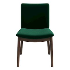 Laura  Green Velvet Solid Wood Dining Chair (Set Of 2)