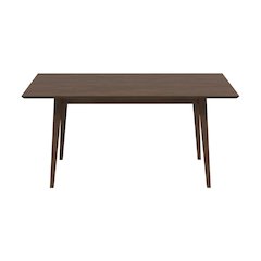 Levi Modern Style Solid Wood Rectangular Walnut Top Dining Table 63"