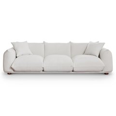 Kely  100'' Cream Boucle Upholstered Sofa