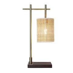 Moonstone Bamboo Lampshade Table Lamp - Dark Brown - Bronze
