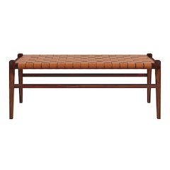 Cody Tan Leather Bench