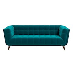 Addison Large Teal Velvet Sofa