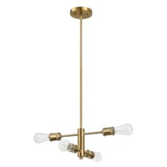 Trellis Four Lights Modern Gold Chandelier