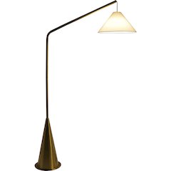 Lisbon Floor Lamp with On/Off Switch Coned Base Hanging White Shade