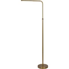 Verve Brassed Gold Floor Lamp with On/Off Switch Adjustable Led Round Base